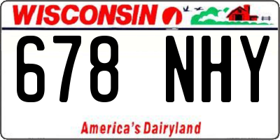 WI license plate 678NHY