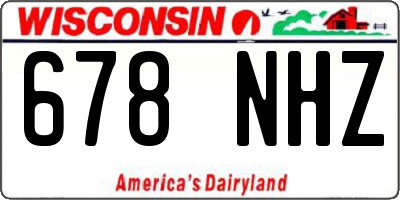 WI license plate 678NHZ