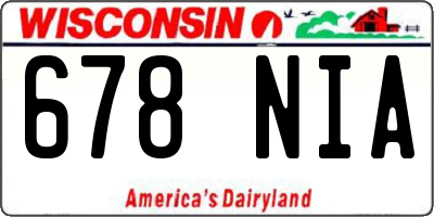 WI license plate 678NIA