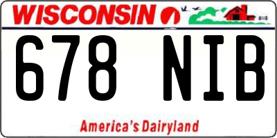 WI license plate 678NIB