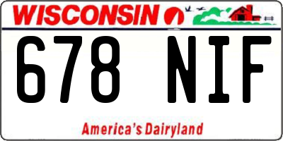 WI license plate 678NIF