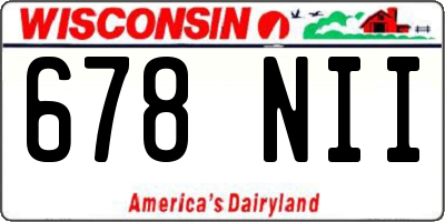 WI license plate 678NII
