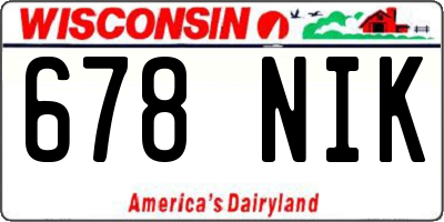 WI license plate 678NIK