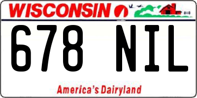WI license plate 678NIL