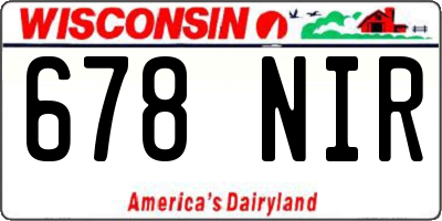 WI license plate 678NIR