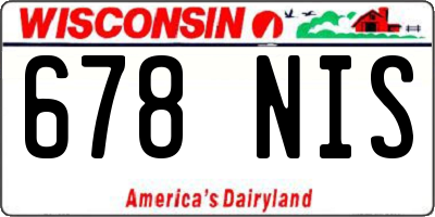 WI license plate 678NIS