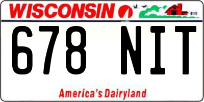 WI license plate 678NIT