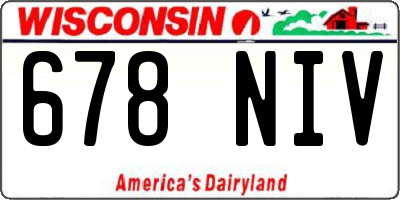 WI license plate 678NIV