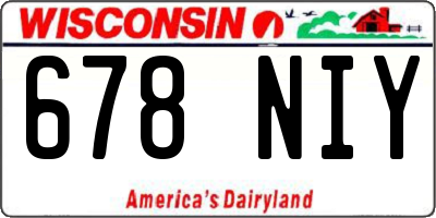 WI license plate 678NIY