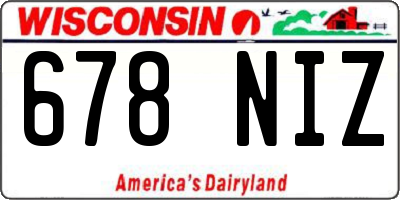 WI license plate 678NIZ