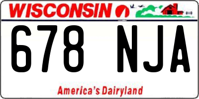 WI license plate 678NJA
