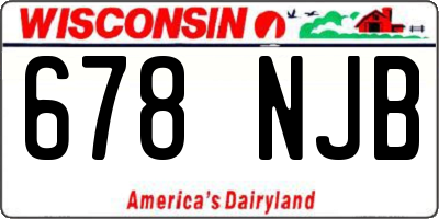 WI license plate 678NJB