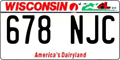 WI license plate 678NJC