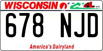 WI license plate 678NJD