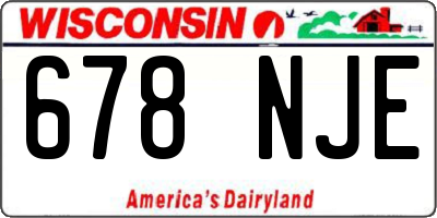 WI license plate 678NJE