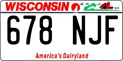 WI license plate 678NJF