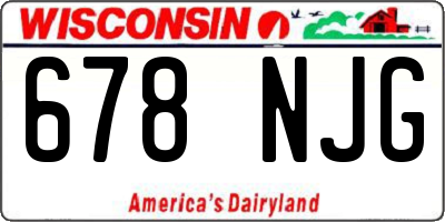WI license plate 678NJG