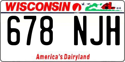 WI license plate 678NJH