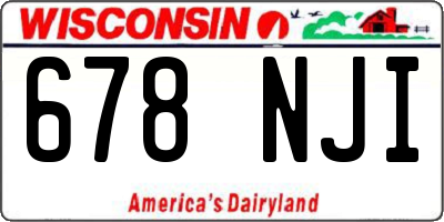 WI license plate 678NJI