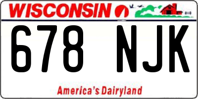WI license plate 678NJK