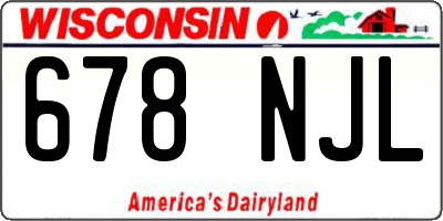 WI license plate 678NJL