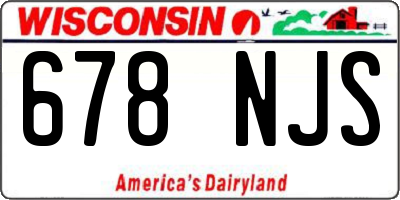 WI license plate 678NJS