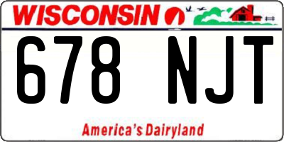 WI license plate 678NJT