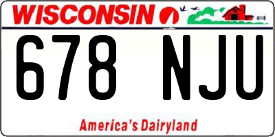 WI license plate 678NJU