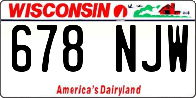WI license plate 678NJW