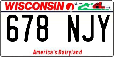 WI license plate 678NJY