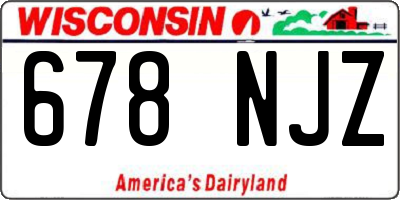 WI license plate 678NJZ