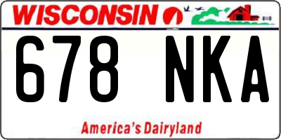 WI license plate 678NKA