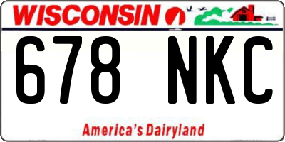 WI license plate 678NKC