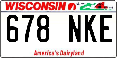 WI license plate 678NKE