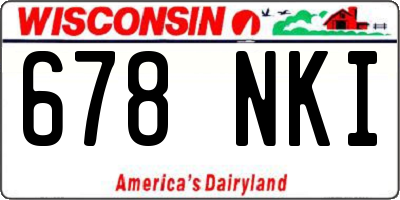 WI license plate 678NKI