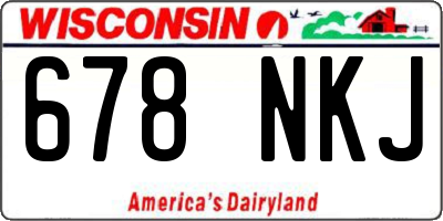 WI license plate 678NKJ