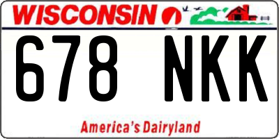 WI license plate 678NKK