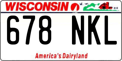 WI license plate 678NKL