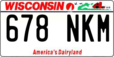 WI license plate 678NKM