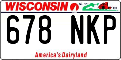 WI license plate 678NKP