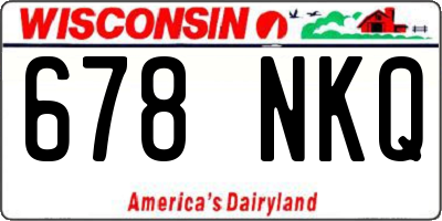 WI license plate 678NKQ