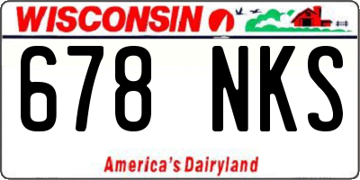 WI license plate 678NKS