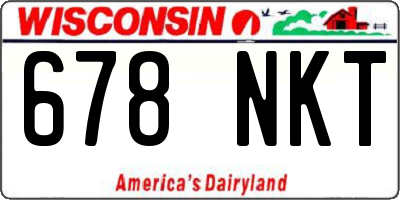 WI license plate 678NKT