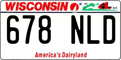 WI license plate 678NLD