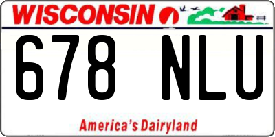 WI license plate 678NLU