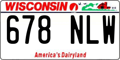 WI license plate 678NLW