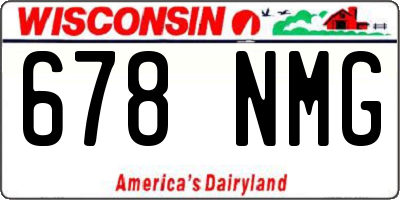 WI license plate 678NMG