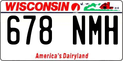 WI license plate 678NMH