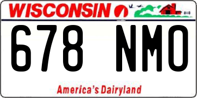 WI license plate 678NMO