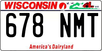 WI license plate 678NMT